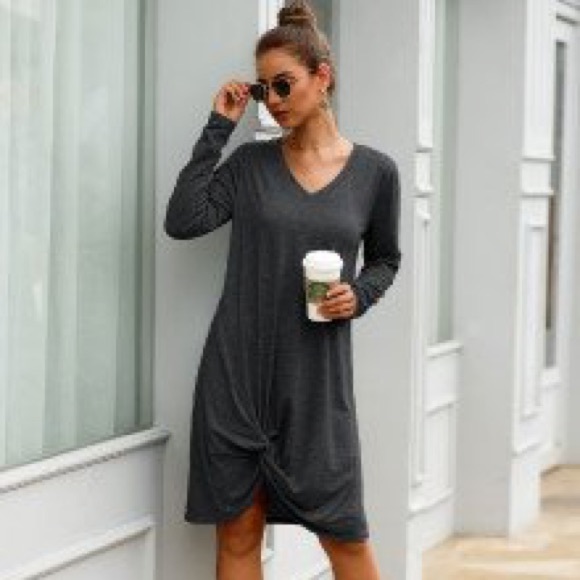 Twisted Tee Fall Dress - Picture 3 of 4